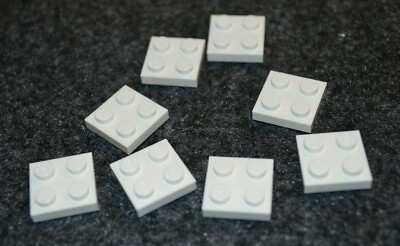(8) 2x2 White Standard Plate Bricks ~ New Lego Parts ~ Space