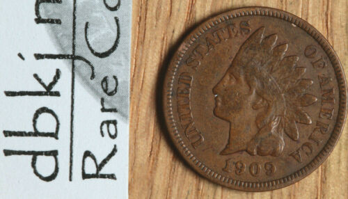 1909 Indian Head 1¢ Cent Penny - F - Fine