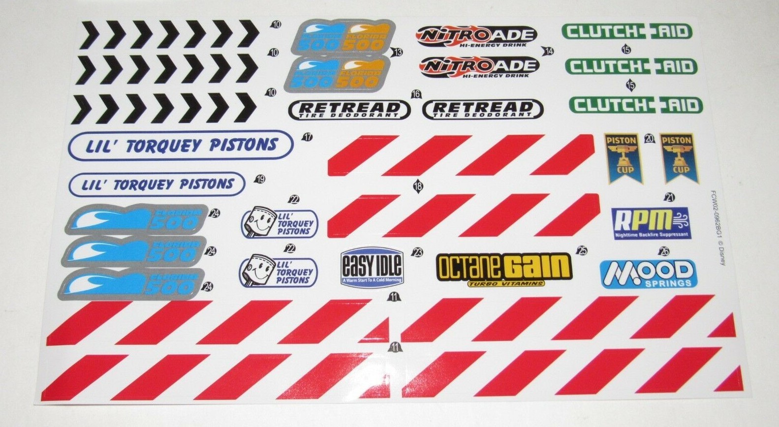 DISNEY PIXAR CARS ULTIMATE FLORIDA SPEEDWAY RACE TRACK DECALS REPLACEMENT PART