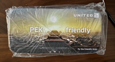 United Airlines Special Edition Amenity Kit Tin PEK Flyer-Friendly Essentials