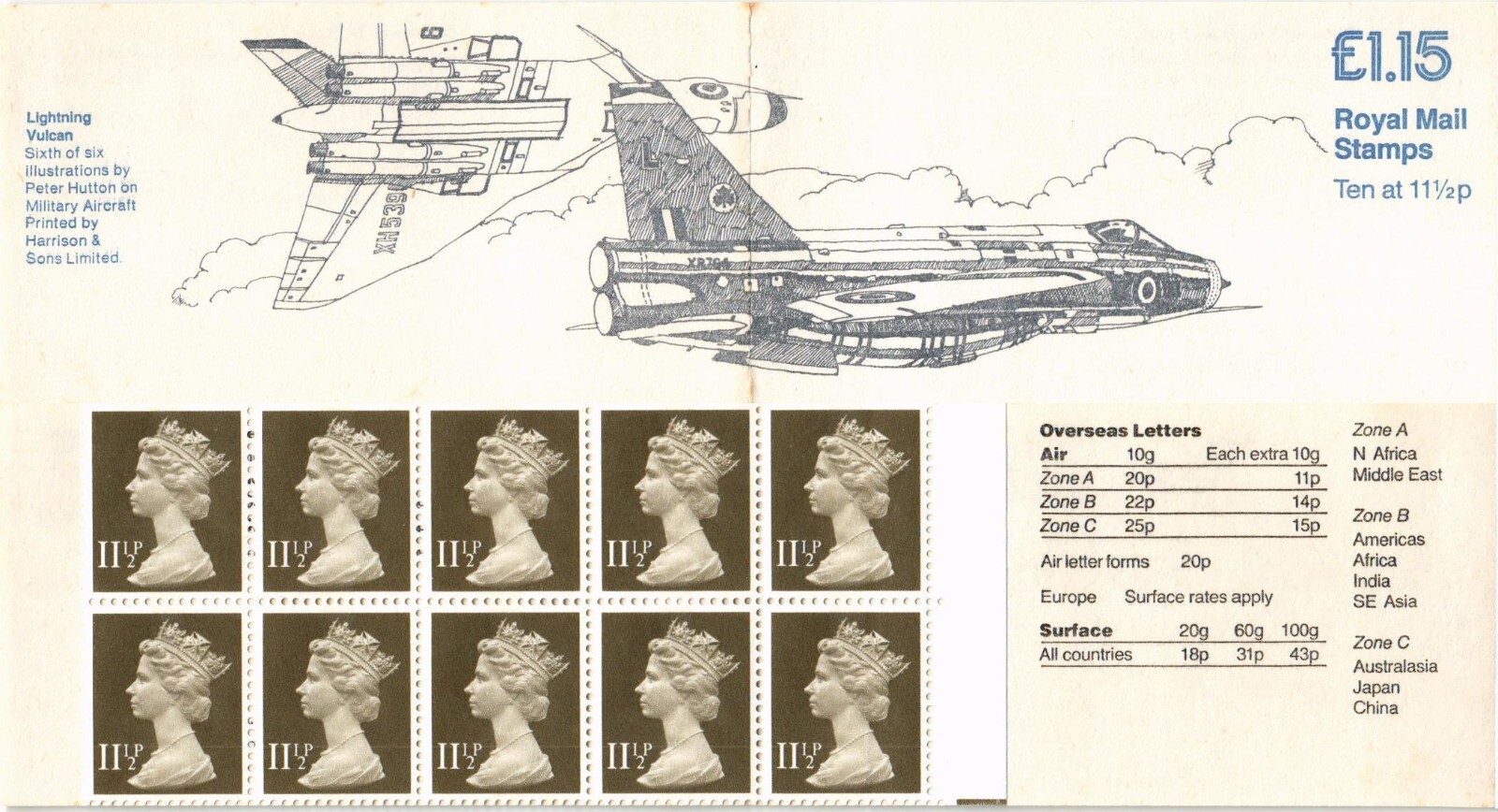 GB 1981 Yvert C 966-1A £1.15 booklet Military Aviation