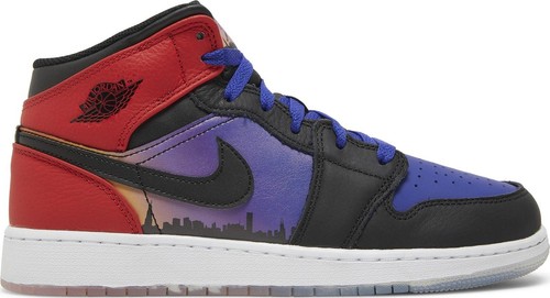 

[DX4379-400] Начальная школа Air Jordan Retro 1 Mid SS (GS), Concord/university red/psychic purple/black
