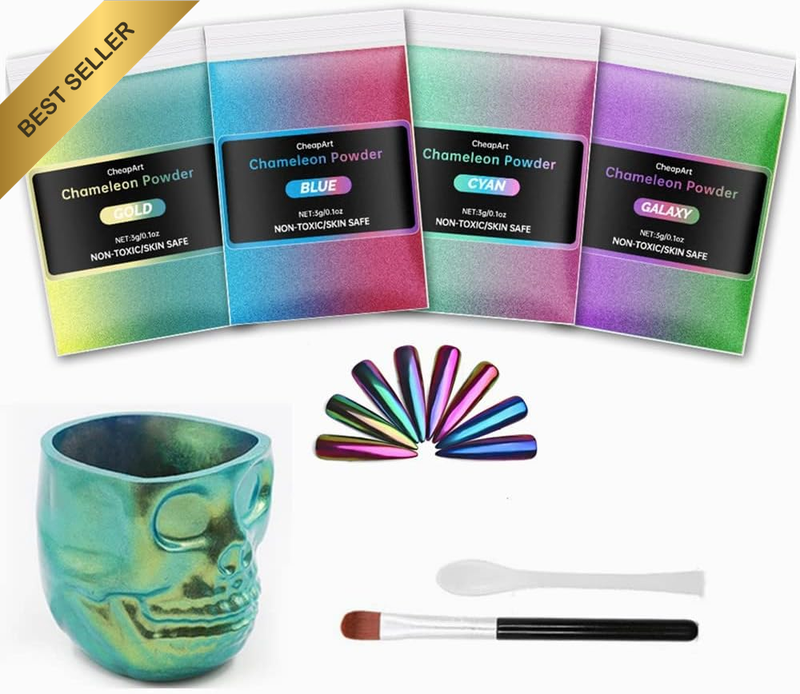 Chameleon Mica Powder 4 Colors Shift Pigment Powder Shimmer Holographic Mica Pow