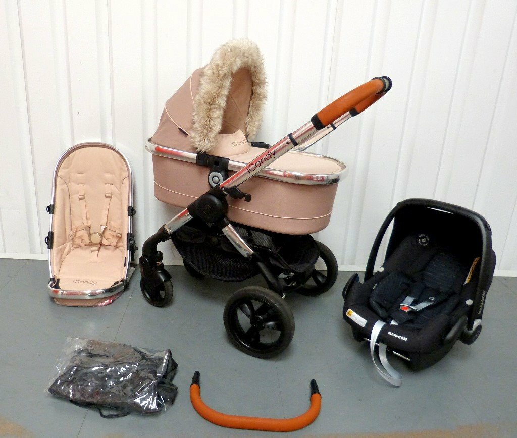 iCandy Peach 3 Butterscotch Travel System & Brand New Car Seat in