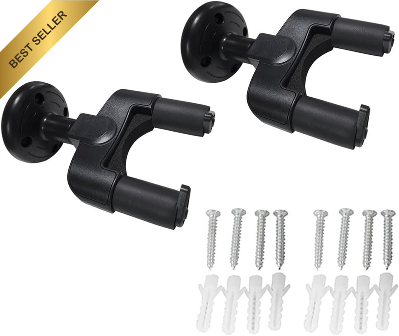 2x Guitar Wall Mount Hanger Auto Lock Swivel for Acoustic Electric