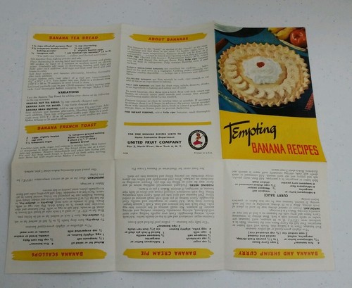 VINTAGE 1958 CHIQUITA BANANA United Fruit Company Advertising Promo Cookbook pb