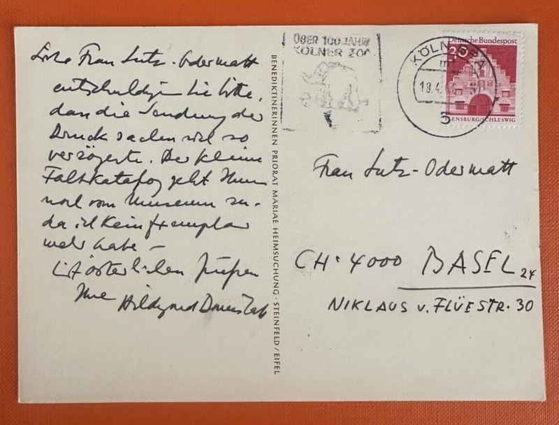 Dv42-Carte Postale-Autographe-Hildegard Domizlaff-Sculptrice