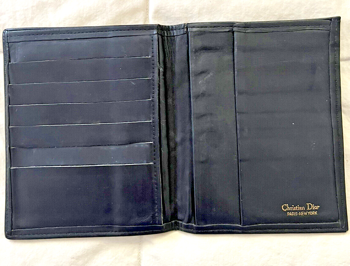 1990's Christian Dior Bi Fold Black Leather Wallet | eBay