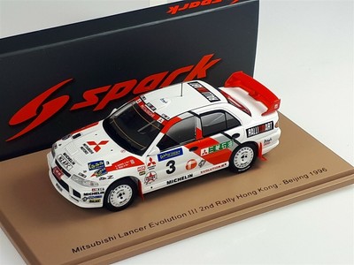MITSUBISHI LANCER EVO III #3 Burns 2nd Rally Hong Kong Beijing 1996 - 1/43 SPARK
