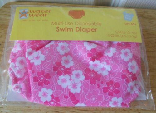 WaterWear Multi Use Disposable Swim Diapers Small 6 12 Mos Pi...