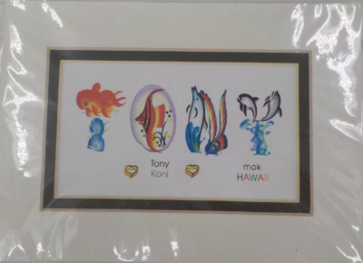 ''TONY KONI'' LETTER ART PRINT ARTIST MATTHEW MOK LONG FENG ZHI 5 X 7 OLIVE MATTED
