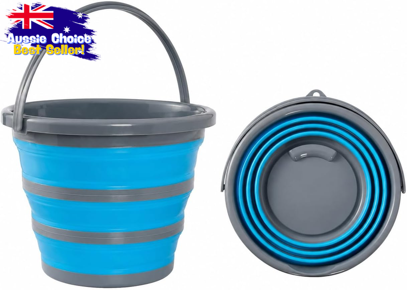 10L Collapsible Silicone Bucket - Portable Camping Pail, Outdoor, Car Wash