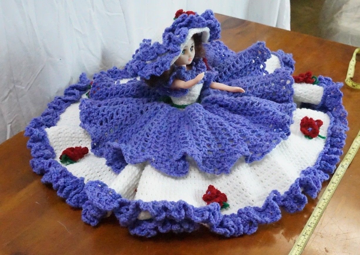 rare vintage princess crocheted doll Grandma 60s Hand Made Folk Art