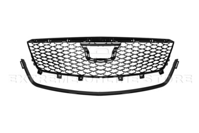 For 20-Up Cadillac CT4 | Blackwing Style GLOSS BLACK Front Bumper Upper Grille