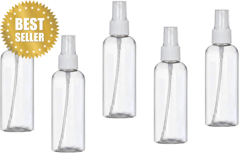 5 Pack Small Fine Mist Spray Bottles, Portable Plastic Travel Spritzer Atomizer