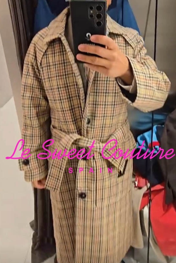 ZARA MAN NWT FW24 CHECK TRENCH COAT X HARRY LAMBERT BROWN