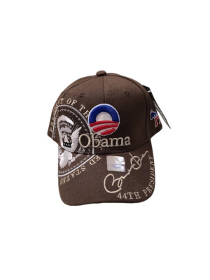 BrandNew USA 44th President Barack Obama Baseball Ball Brown Cap Embroidered Hat