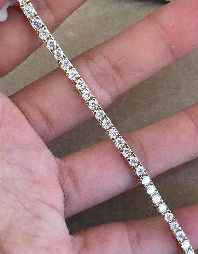 IGI Certified 14k Gold 4Carat Natural Diamond Tennis Bracelet Anniversary