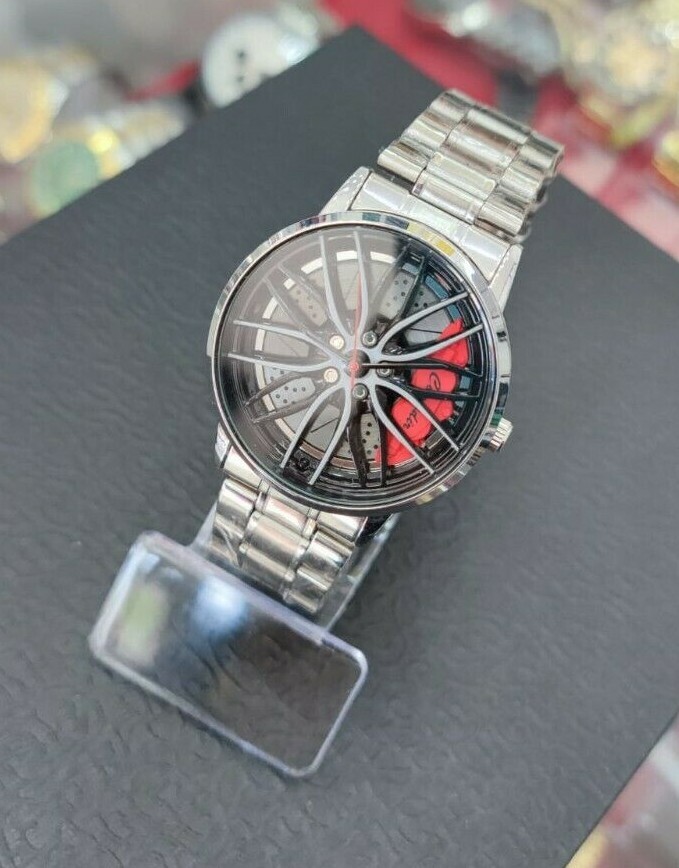Orologio Da Polso Comudir Uomo Quarzo Subacqueo Acciaio Cerchi Auto 006 lac