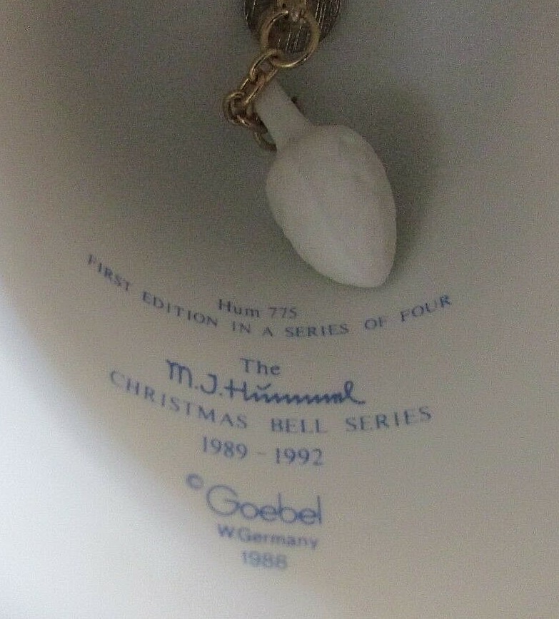M.J. Hummel Christmas Bell Collection 1989-1992, Original Boxes, EX, Set of 4