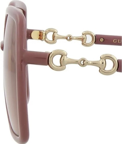 Pre-owned Gucci Gg0890s 003 Women's Pink Frame / Orange Lens Sunglasses