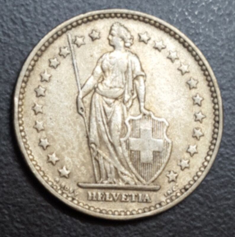 1911 SWITZERLAND SILVER SWISS 2 FRANCS 🇨🇭 KM 21 OLD KEY DATE BETTER GRADE COIN