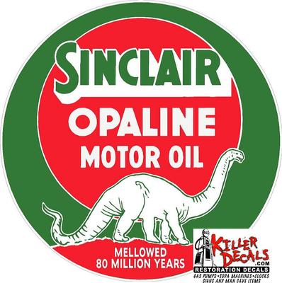 (SINC-10) 6'' SINCLAIR OPALINE LUBSTER OIL CAN GASOLINE GAS DECAL