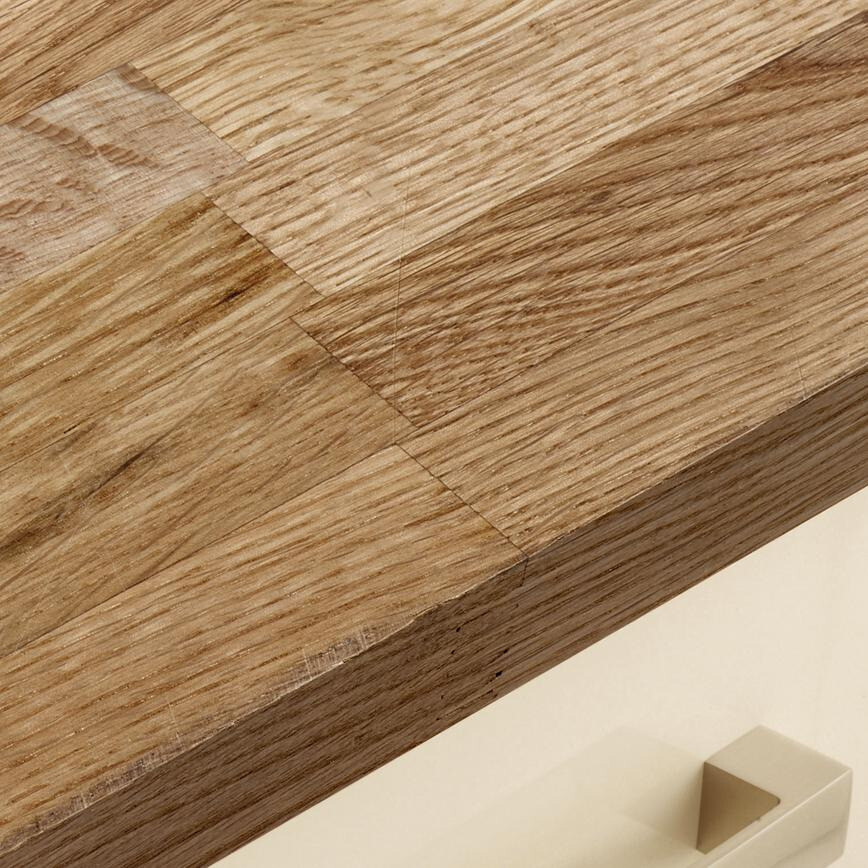 Howdens Rustic Solid Real Oak Worktop - new cutting - 1000mm x 620mm