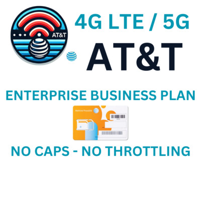 Unlimited Internet Data Plan AT&T Activated Sim Card 5G 4G LTE Rental Service