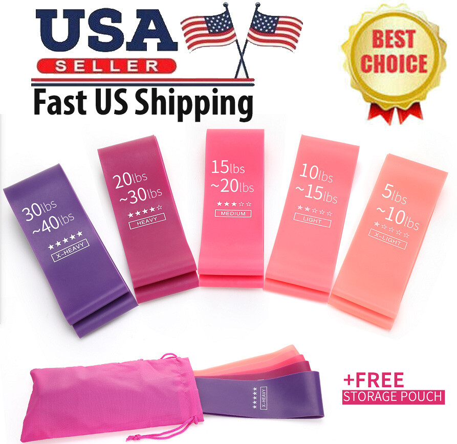 Resistance Loop Bands Set Strength fitness Gym exercise workout Yoga  Pull Up