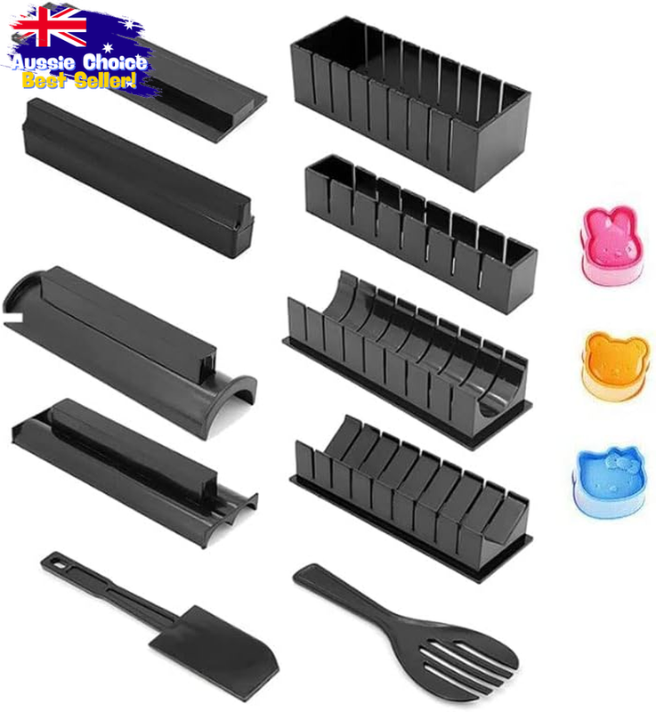 13PCS Sushi Making Set DIY Kit Rice Roller Mold Super Tools for Maki Rolls