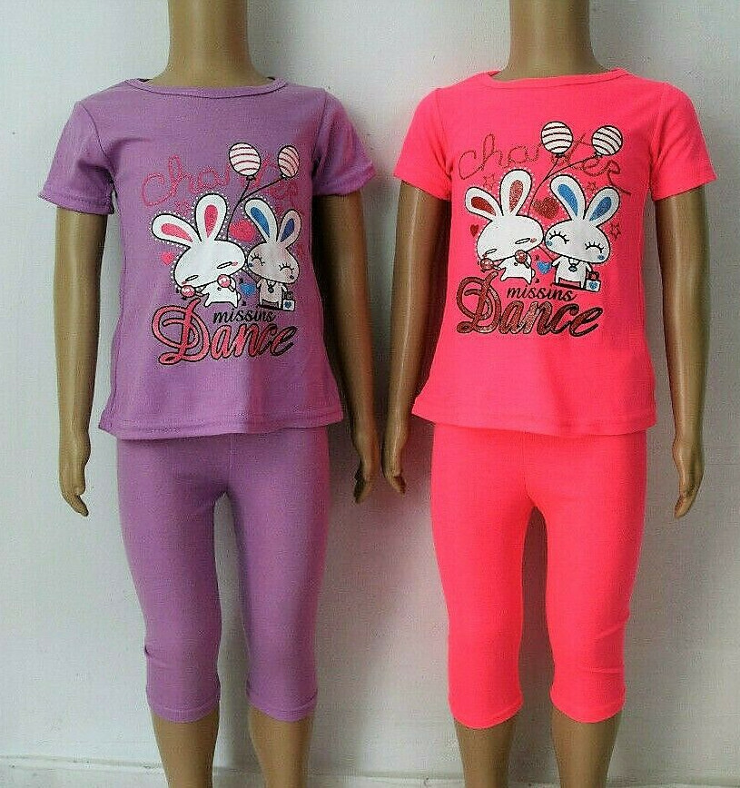 Kinder Pyjama Neu Mädchen Schlafanzug SÜSS Mädchen Pyjama 2 Tlg TShirt + Hose