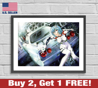 Neon Genesis Evangelion Rei Ayanami Nissan Car 18'' x 24'' Anime Poster Print
