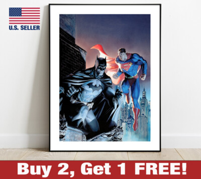 Superman Batman Poster 18'' x 24'' Print DC Comics Wall Art