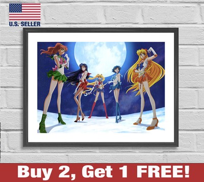 Sailor Moon Crystal Poster 18'' x 24'' Print Mercury Venus Mars Eternal Anime 1