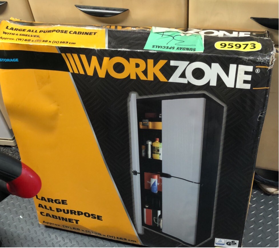 Workzone LargeGarage Shed Storage Cabinet BRAND NEW STILL 