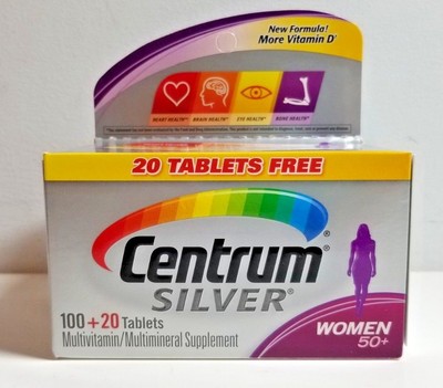 NEW CENTRUM SILVER WOMEN 50+ MULTIVITAMIN MULTI-MINERAL SUPPLEMENT 120ct TABLETS