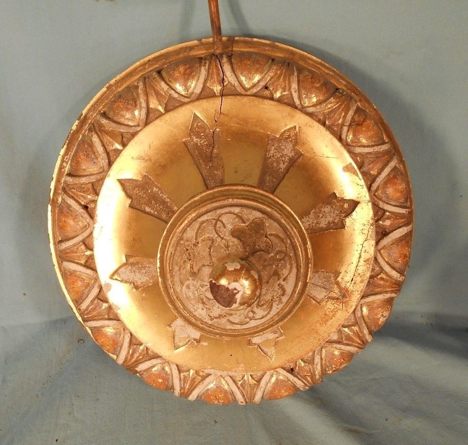 PAIR OF VICTORIAN CLASSICAL CARVED GILTWOOD CHURCH STYLE WALL SHELVES