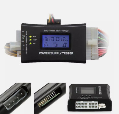 Power Supply Tester PC Computer LCD 20/24 Pin 4 PSU ATX BTX SATA HDD Digital USA