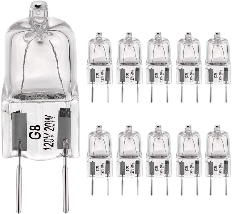20watt 120volt Halogen Light Bulb G8 Base Bi-pin Shorter 1-3