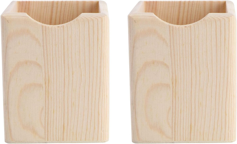 Holder Container Wood Desk Pen Holder Stand Penci