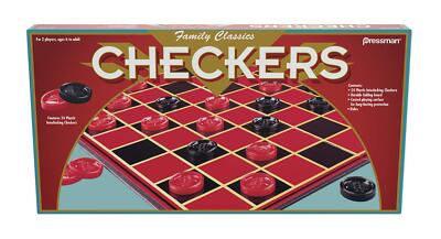 Family Classics Checkers -- With Folding Board and Interlocking Checkers by Pres