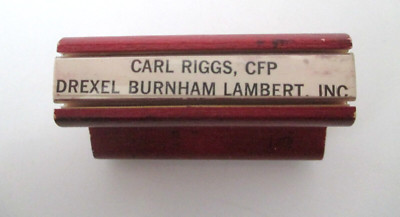 DREXEL BURNHAM LAMBERT Ink Stamp 2 1/4'' LaJolla Office Broker's Name 1980s  AZ37