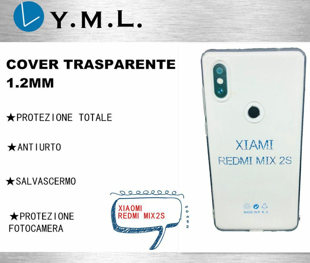 Custodia Cover In Tpu Trasparente Sottile 1.2mm Per Xiaomi Mi Mix 2s mar