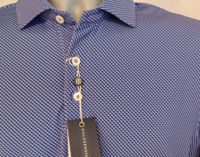 Holderness & Bourne The Byrd Polo Men's Medium Purple Abstract Print NEW