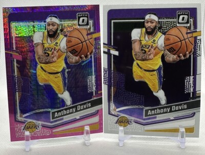 Anthony Davis 2023-24 Donruss Optic #144 Base & Pink Hyper Prizm L.A. Lakers Lot