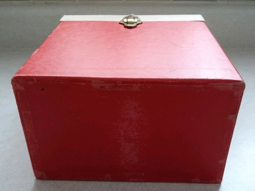 Vintage Red and White 45 RPM Record Holder with Dividers