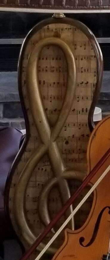 Antique Violin Lamp with Real Antonius Stradivarius Cremonensis Violin