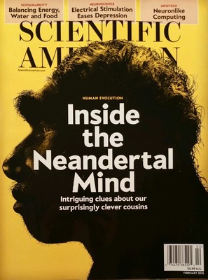 Scientific American Inside the Neandertal Mind February 2015 FREE SHIPPING!