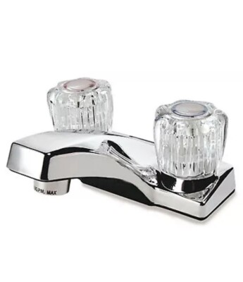 LDR Lavatory Sink Faucet, Non Metal 2 Acrylic Handles, Chrome 012 4155CP 1.5 Gmp